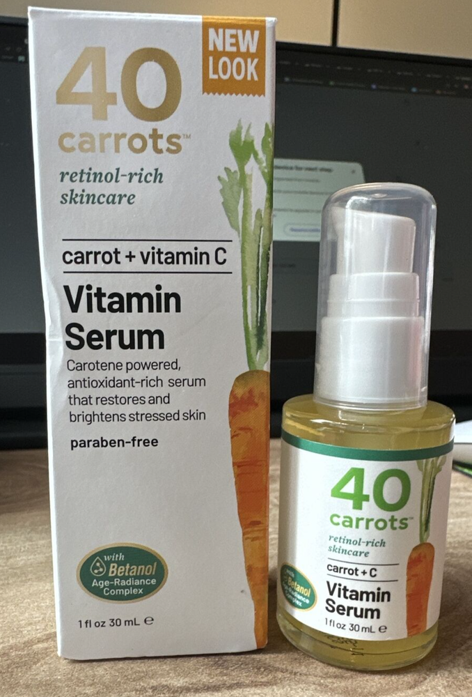 40 CARROTS+ CARROT + VITAMIN C VITAMIN SERUM 1 OZ New!
