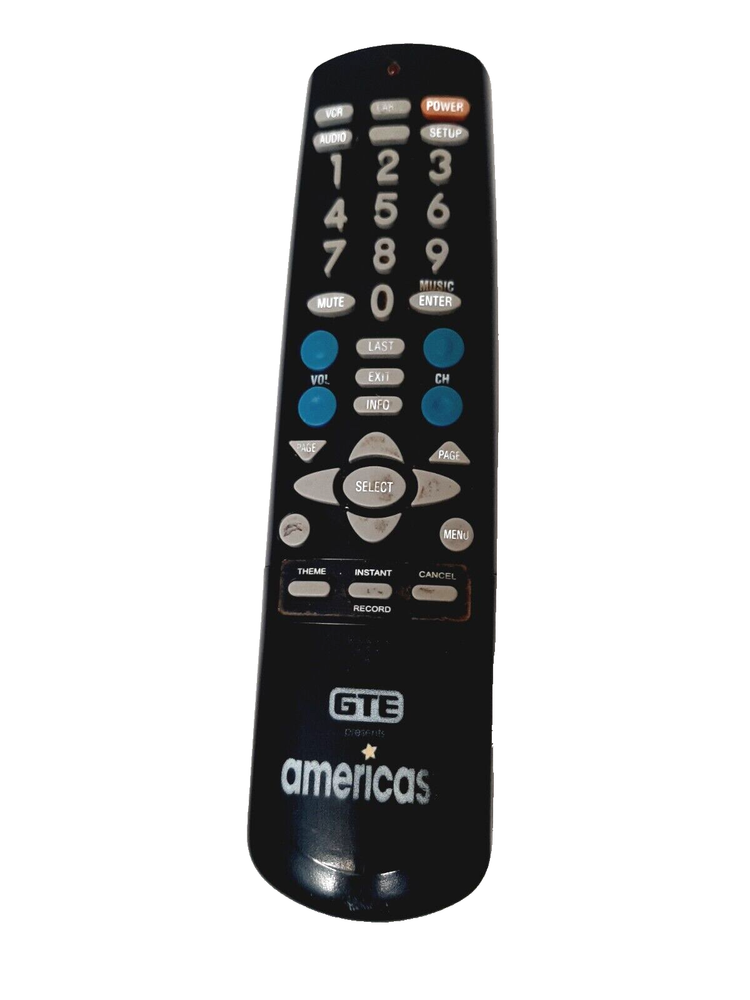 GTE Presents Americast Replacement Remote Control Black Tested Works!