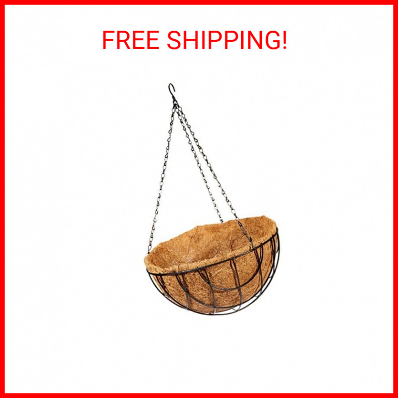 Mintcraft GB-4337-3L Coco Lined Hanging Planter, 14-Inch