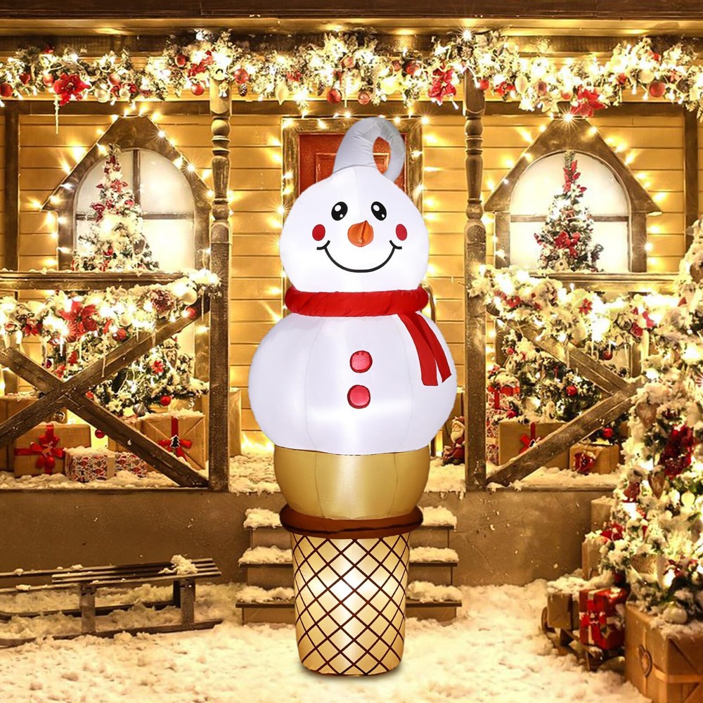Christmas Inflatables Snowman 6ft - Snowman Inflatables Outdoor Decorations I...