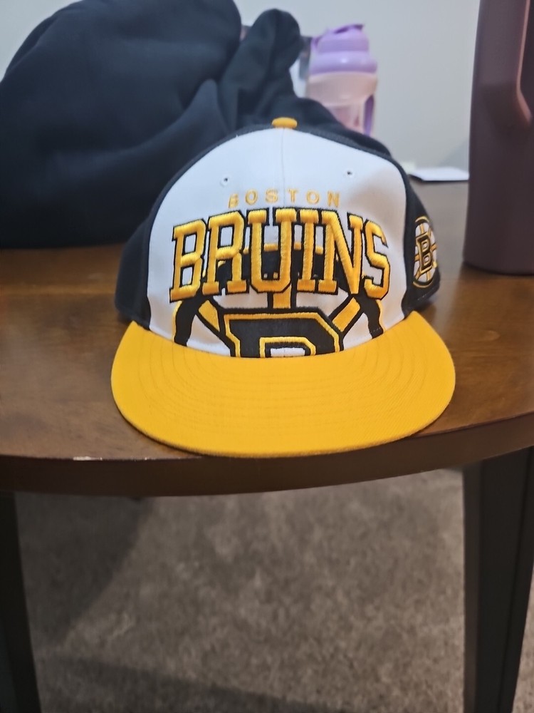 Boston Bruins Snapback Hat 47 Brand Yellow Black White NHL