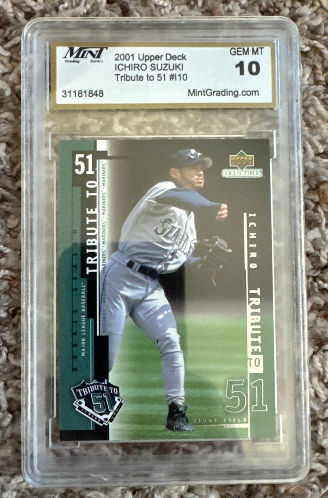 2001 Upper Deck Tribute Ichiro Suzuki I10 Gem Mint 10 HOF Rookie Card