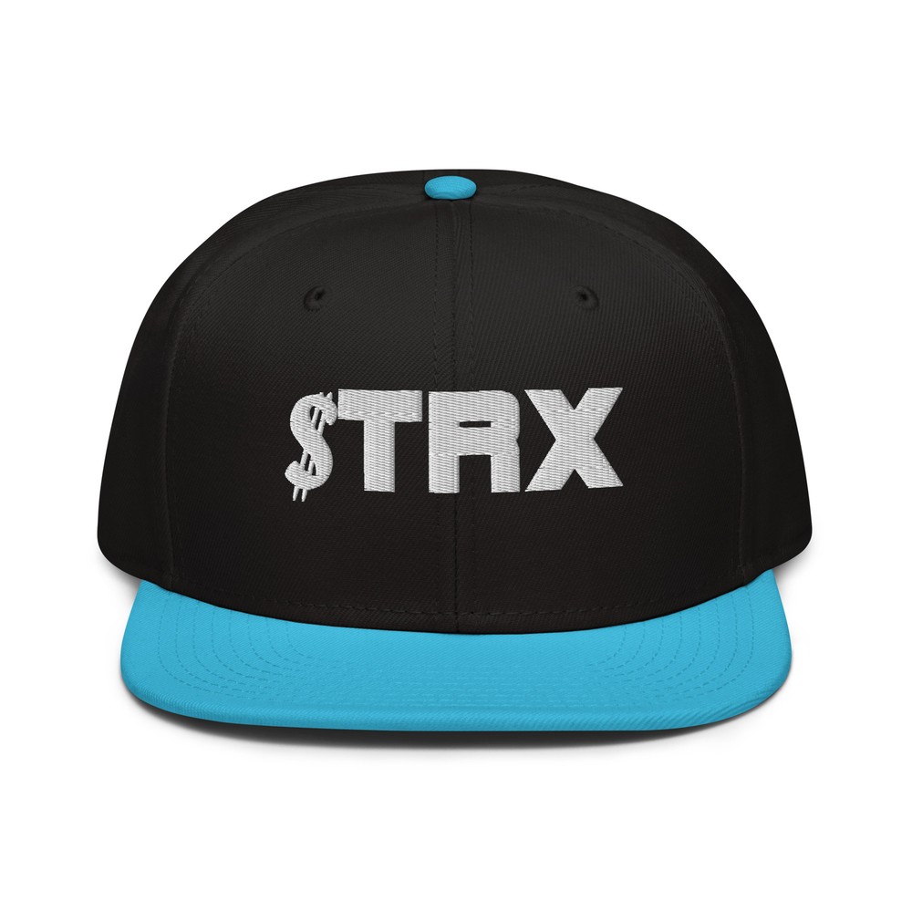 $TRX Tron Ticker Cryptocurrency Snapback Hat Flat Bill Cap-image