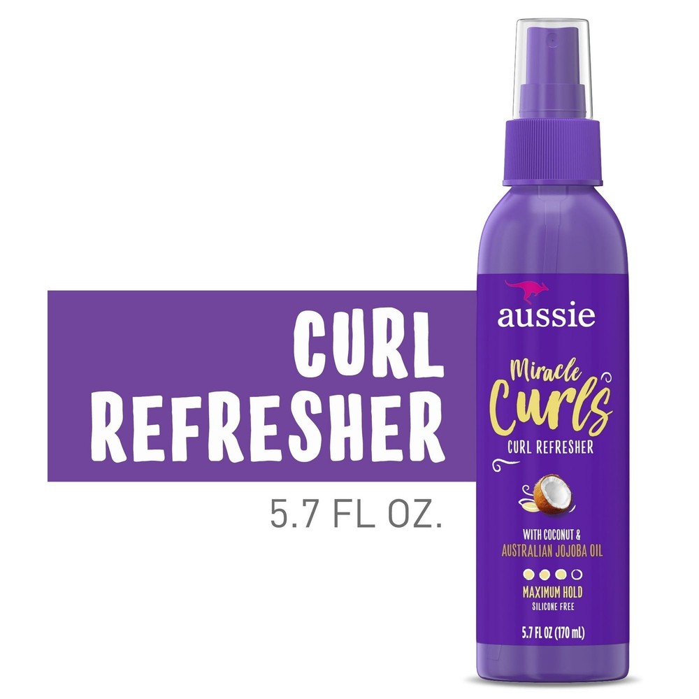 Gel en spray refrescante Aussie Miracle Curls con aceite de coco y jojoba 5,7 oz
