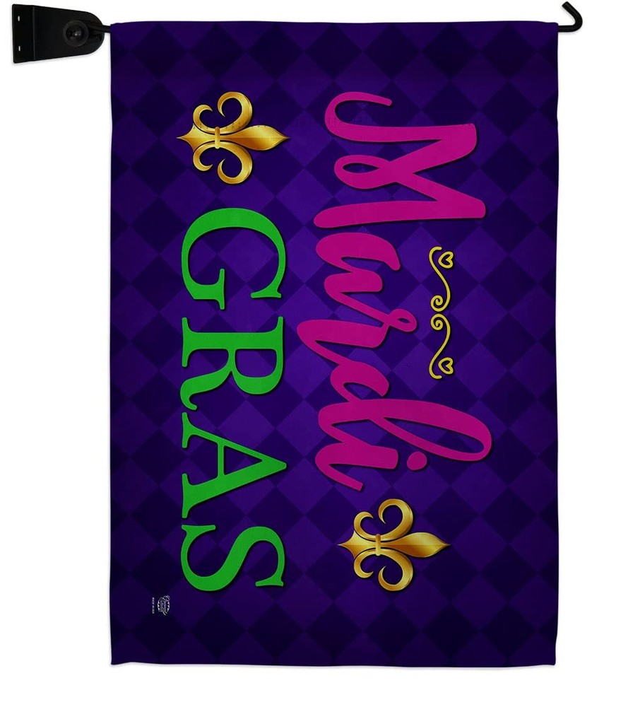 Colorful Mardi Gras Mailbox Flag for Home Porch Wall Decor Party Banner  