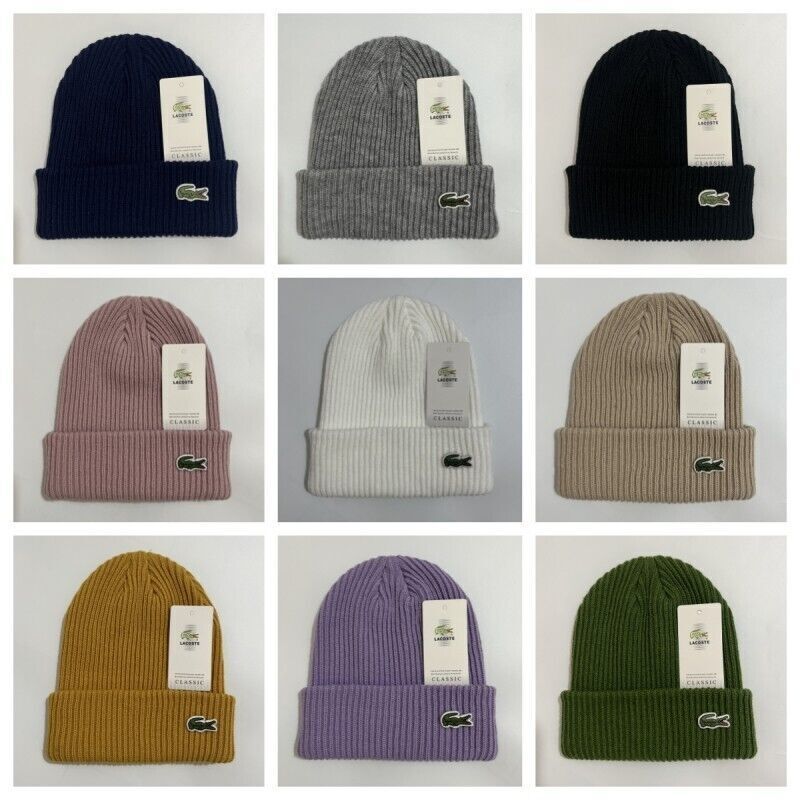 Unisex luxury lacoste wool Knitted hat Beanie hat Winter Warm caps