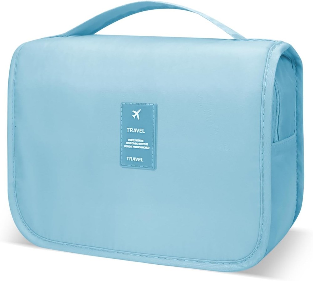 Spacious Hanging Toiletry Bag for Men with Large Capacity in Blue