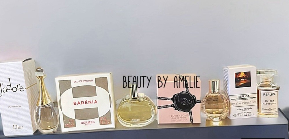 Miniature Luxury Perfume Gift Set with Dior Hermes Barenia 4 Piece Variety