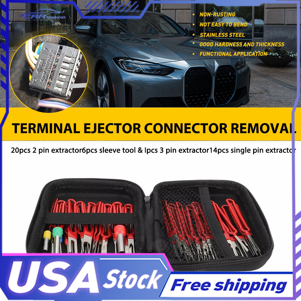 41Pc Extractor Tool Pin Terminal Connector Ejector Removal Set W/ Protective Bag