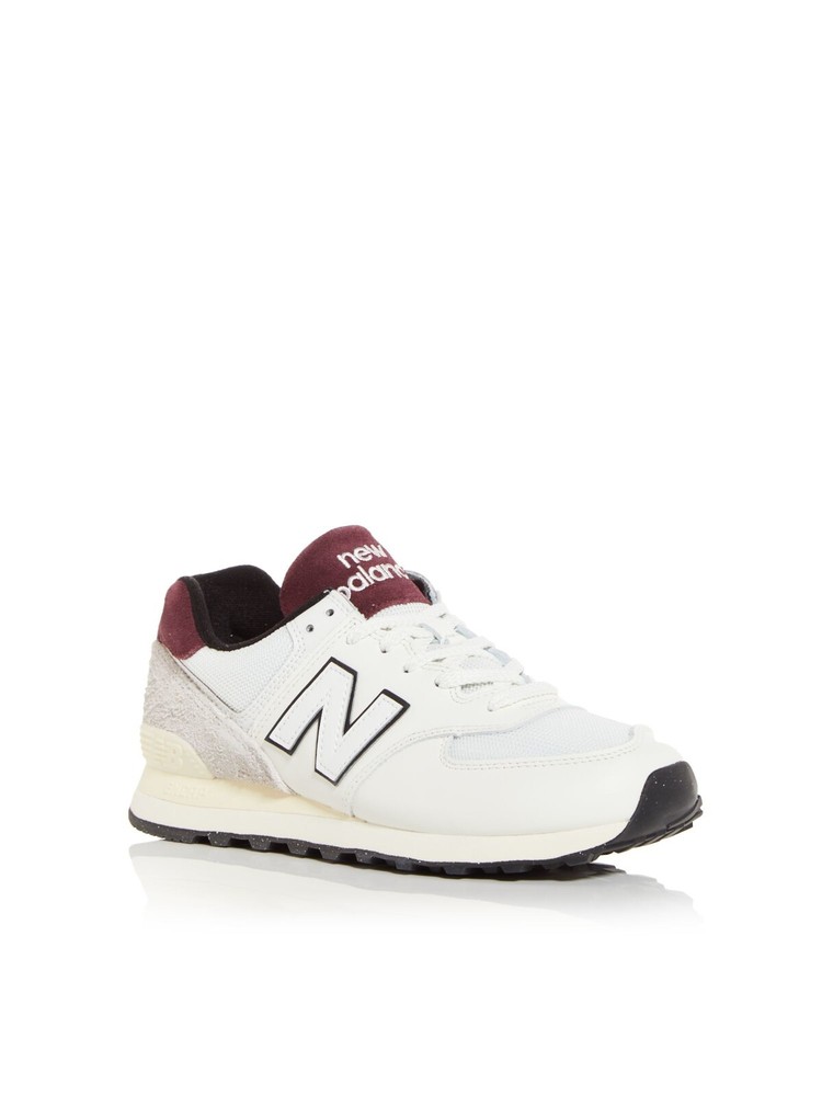 NEW BALANCE Womens White Mixed Media 574 V2 Round Toe Wedge Sneakers Shoes 10