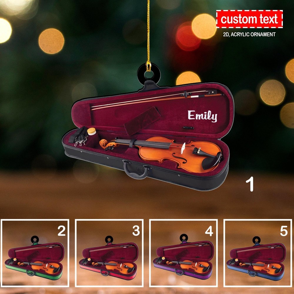 Violin Case Christmas Ornament  Custom Violin 2D Ornament  Violin Lovers Gift  V