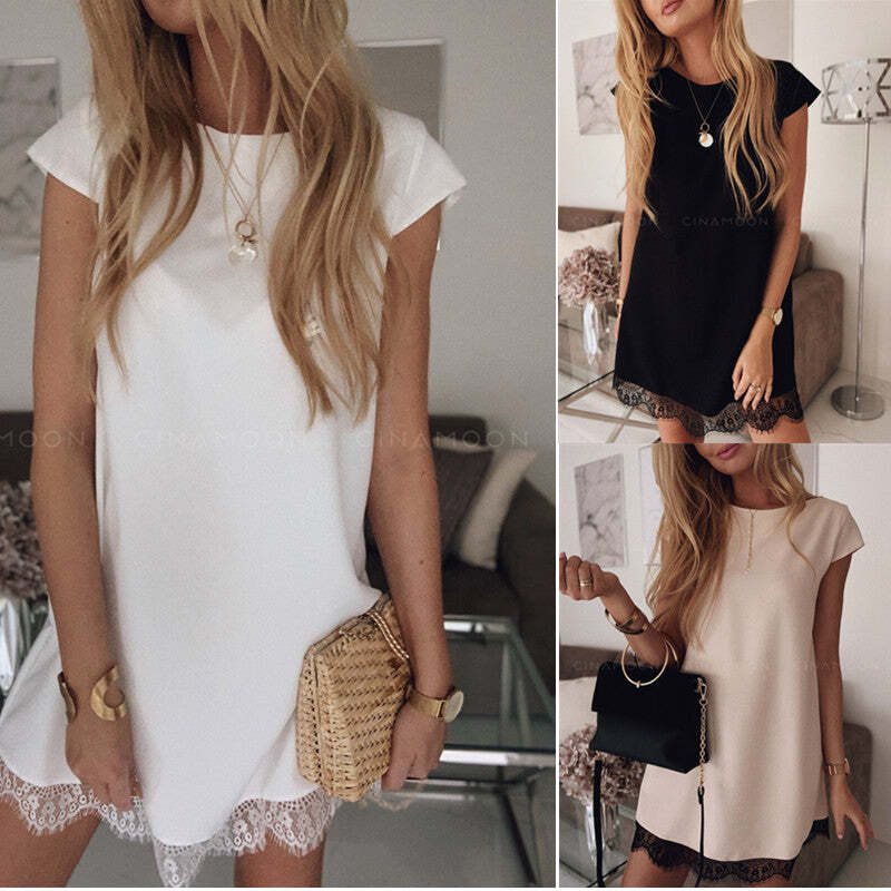 Lace dress with hem Women casual top
