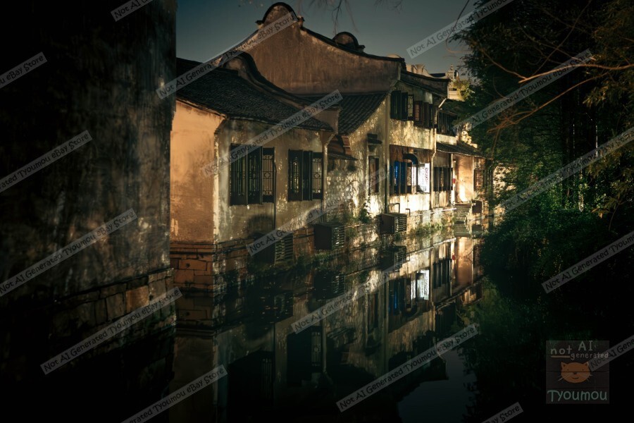 Tyoumou Wallpaper P48 Water Town Spring 2025 Digital Art Print-image