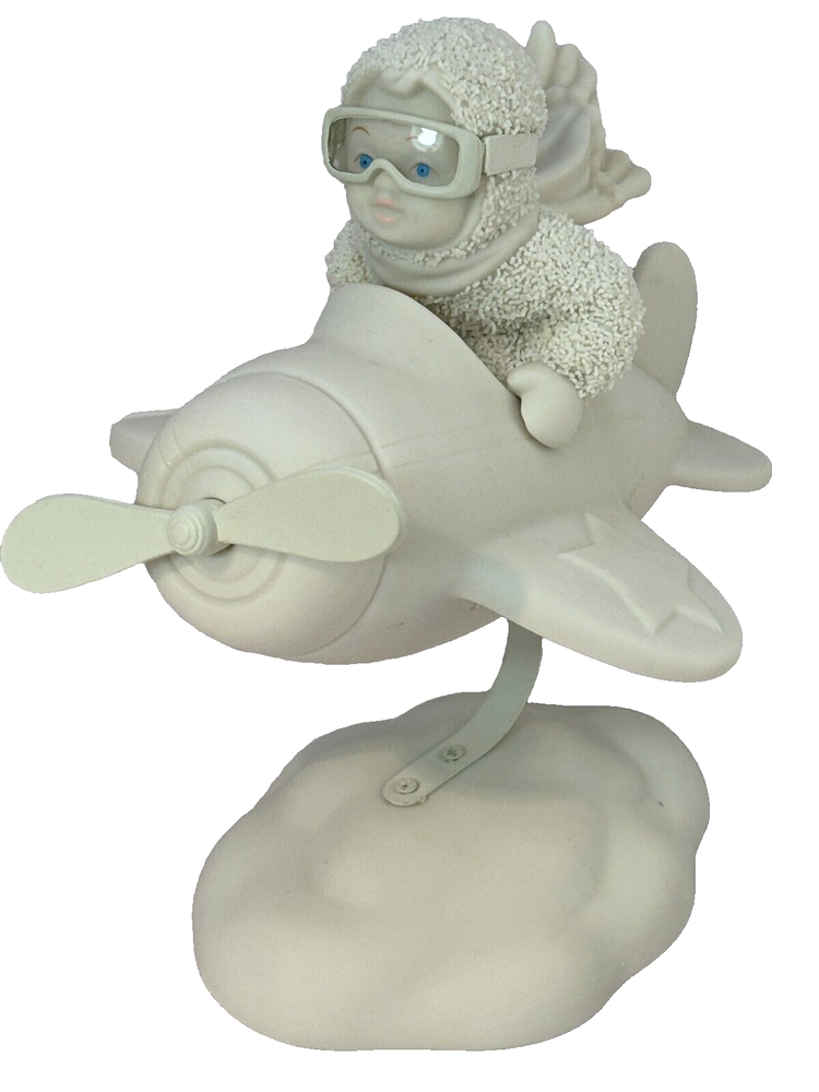 Dept 56 Snowbabies I Can Fly 2001 White Ceramic Frosty Flights Christmas Ornament
