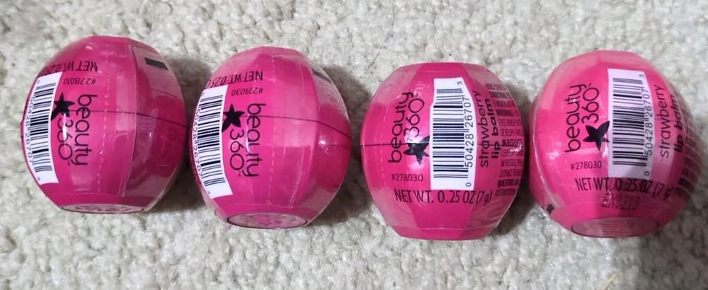 4 Pack Beauty 360 Strawberry Lip Balm by CVS Sealed & New