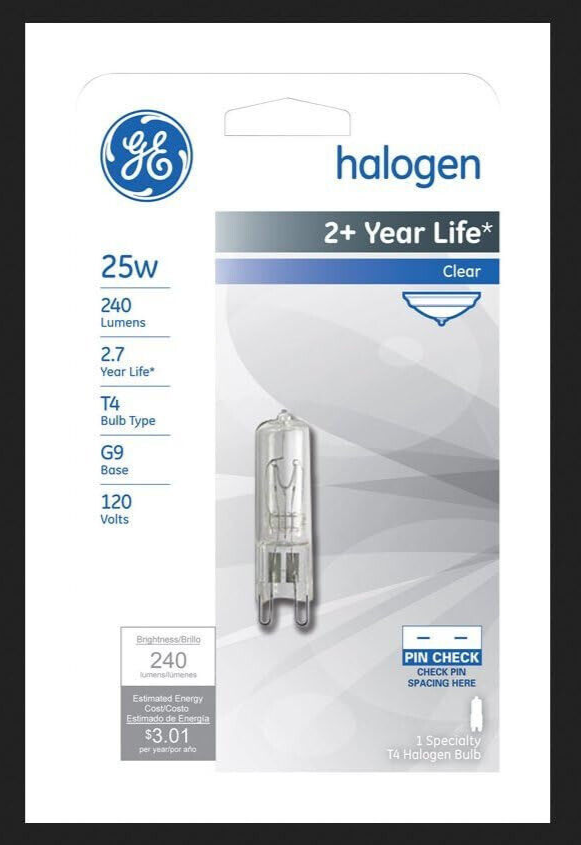 GE 16754 Halogen Bulb Edison 25 W T4 Specialty 240 lm Daylight Clear