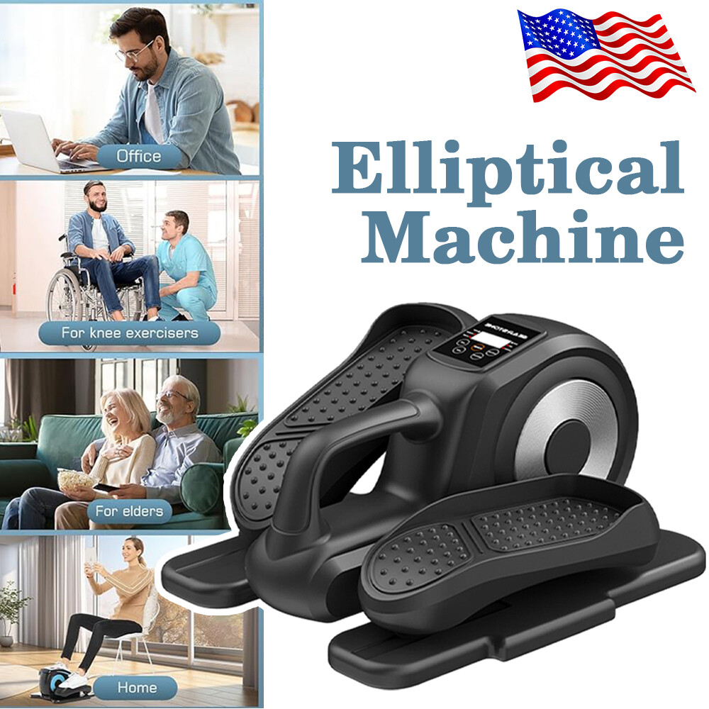Under Desk Elliptical Machine Electric Seated Leg Foot Pedal Exerciser w/ Remote