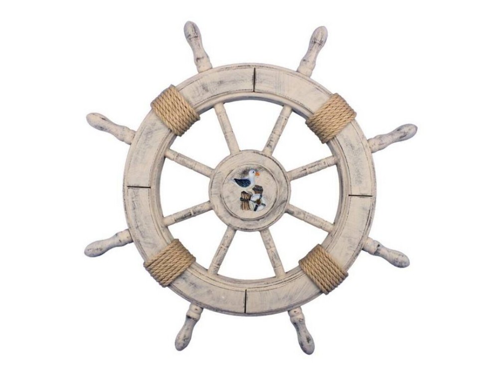 Rustic Decorative Ship Wheel with Seagull 24