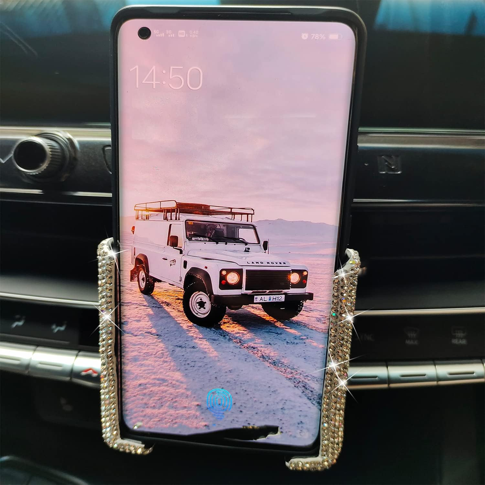 Bling Car Phone Holder, Mini Car Dash Air Vent Automatic Phone Holder, Universal
