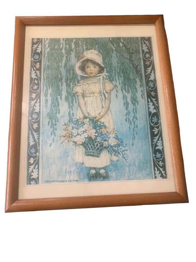 Rebecca's Portrait by Jessie Willcox Smith Print 22”X 18” Framed Old Fashioned