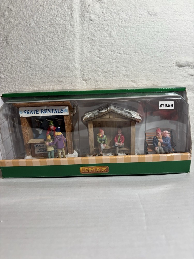 Lemax 2010 Skate Rentals Christmas Village Table Set of 3