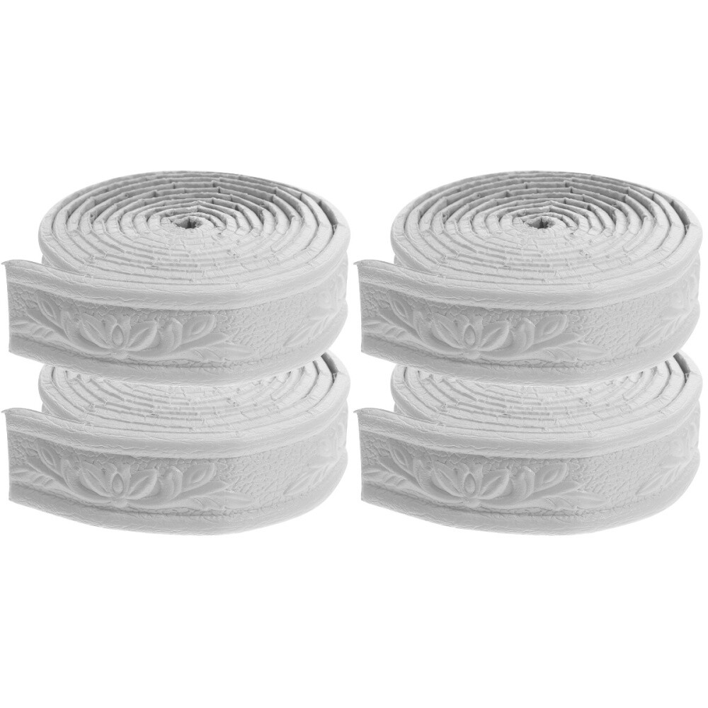 4 Rolls Peel and Stick Caulk Wall Trim Skirting Sticker Baseboard Tape Office