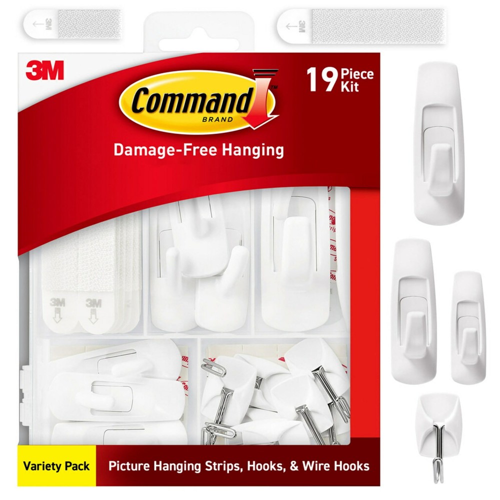 Command Variety Pack, Picture Hanging Strips, Utility Hooks and Wire Hooks