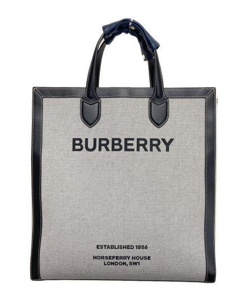 Burberry Horseferry Print Canvas Leather Tote Handbag GA410