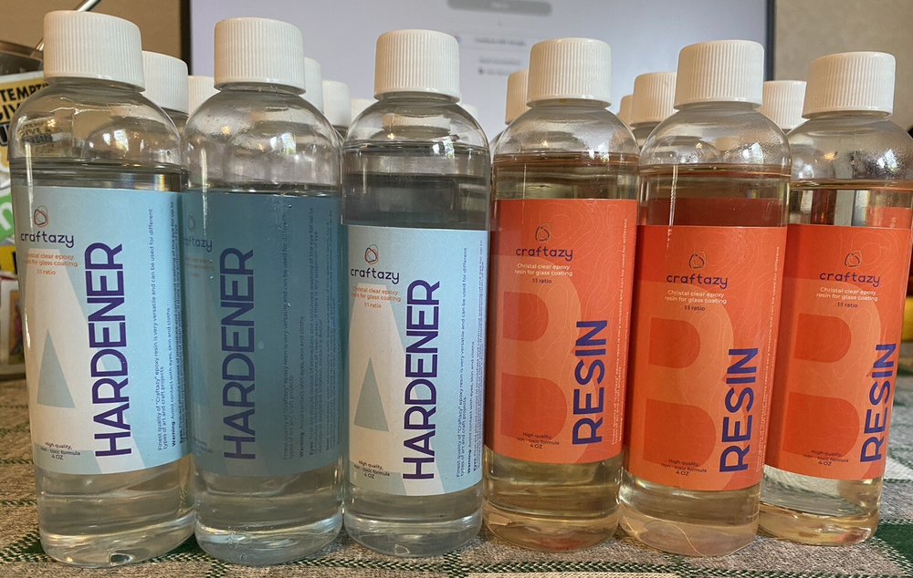 Craftazy 8 Bottles Epoxy Resin and Hardener Kit for DIY Projects
