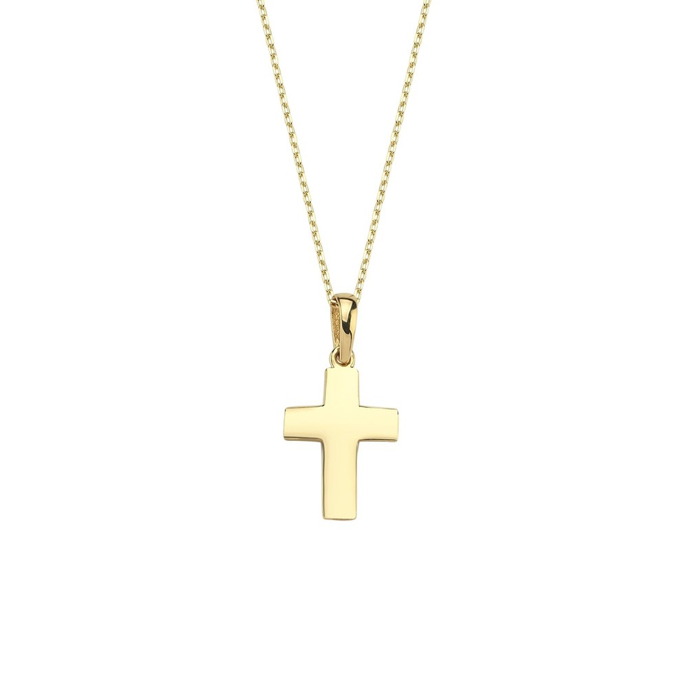 14K Gold Plated Dainty Cross Necklace for Women – Christian Crucifix Pendant