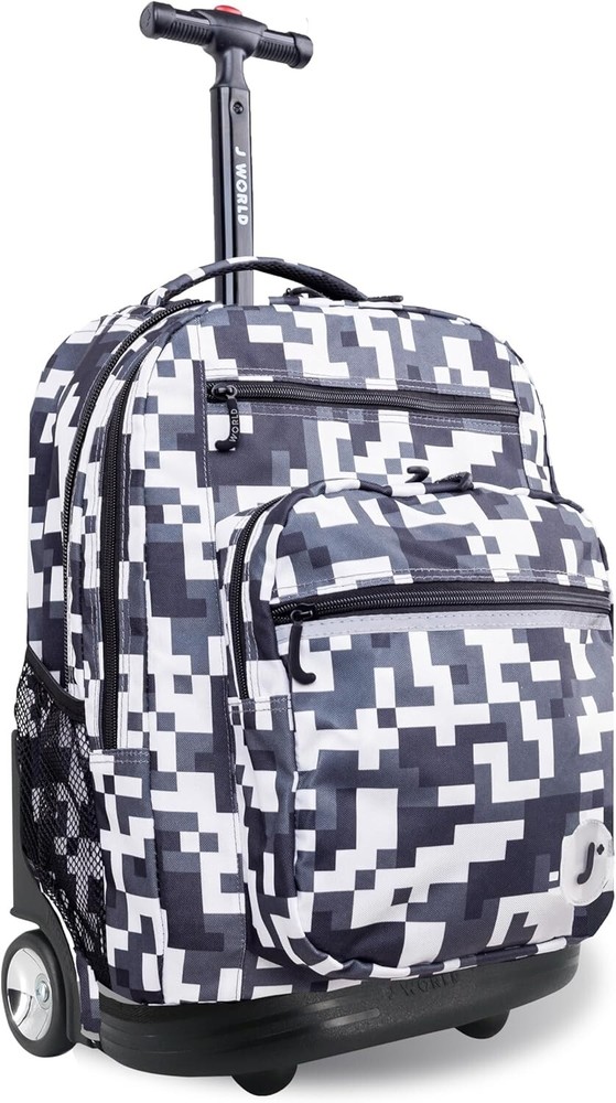 Large Camo Rolling Backpack with Adjustable Handle – Perfect for School & Beyond