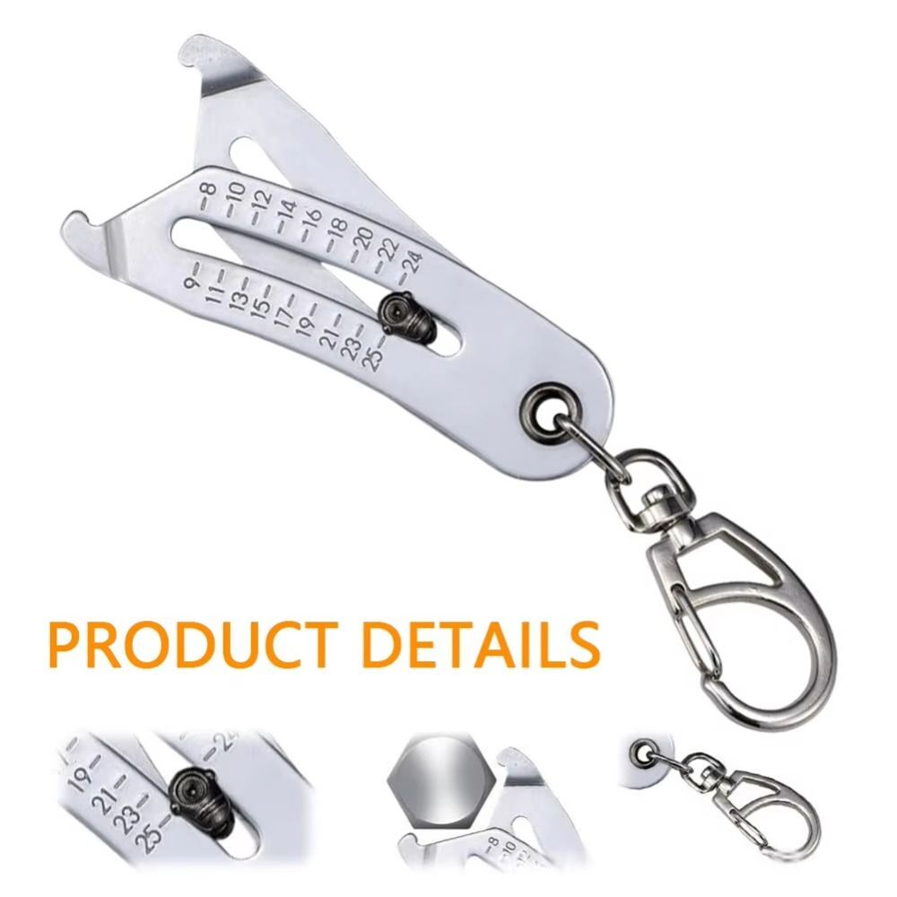 Caliper Gauge Keyring Nut Bolt Head Sizer Precise Thread Size Checker Keychain