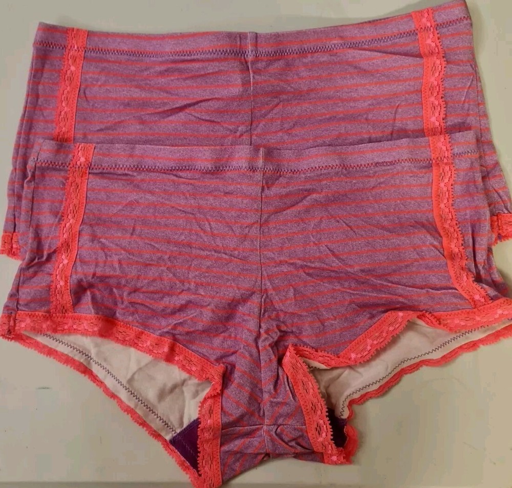 Maidenform Cotton Mix Boyshort Pack 2 Size 6M Brand New Sample Underwear L1