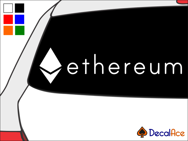 Ethereum Cryptocurrency Vinyl Decal Custom Size & Color Options-image