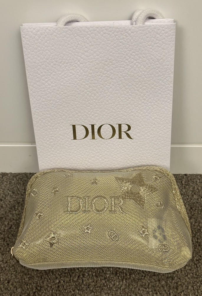 Exclusive Dior VIP Gold Transparent Clutch with 2025 Collection Paper Bag