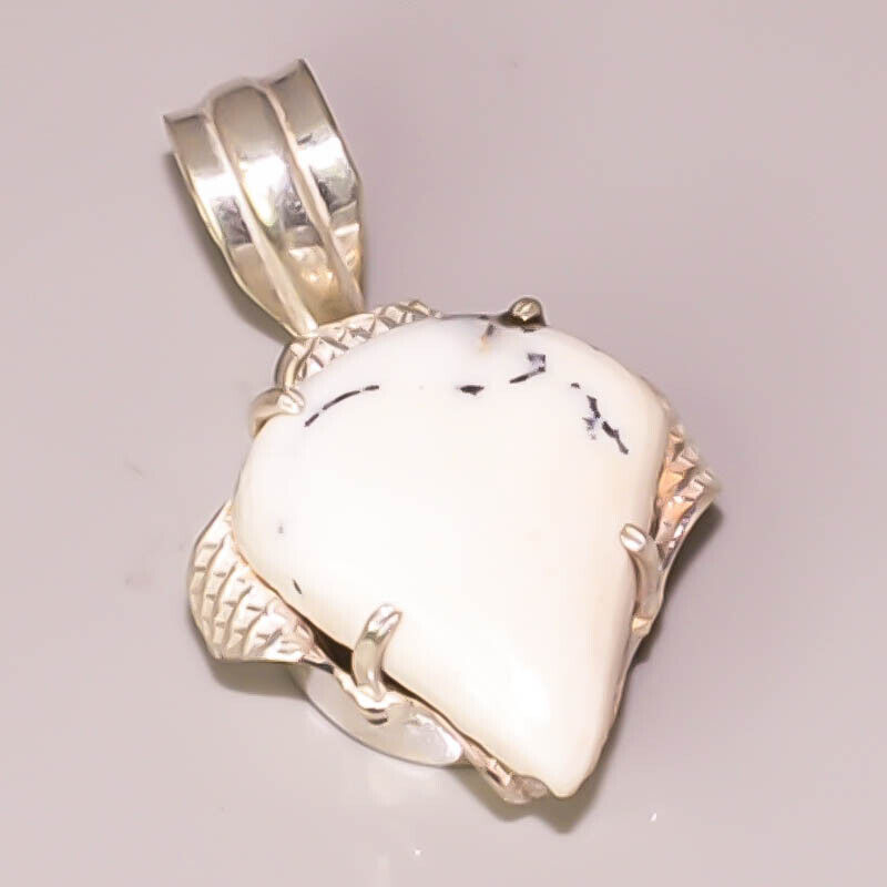Natural Dendrite Opal Gemstone Jewelry 925 STERLING SILVER PLATED PENDANT