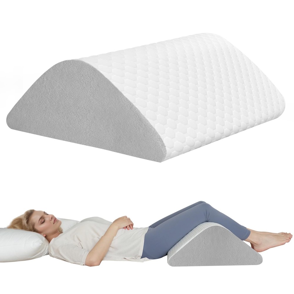 Knee Wedge Pillow for Back Sleepers Post-Surgery Leg Elevation Support