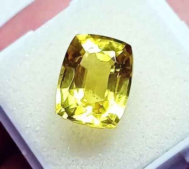 Certified 9.84 Ct Natural Yellow Sapphire Loose Gemstone Cushion Cut A+ Quality