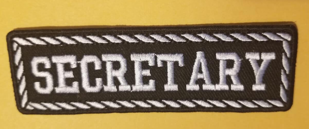 SECRETARY Club Officer Patch Embroidered Design Global Shipping