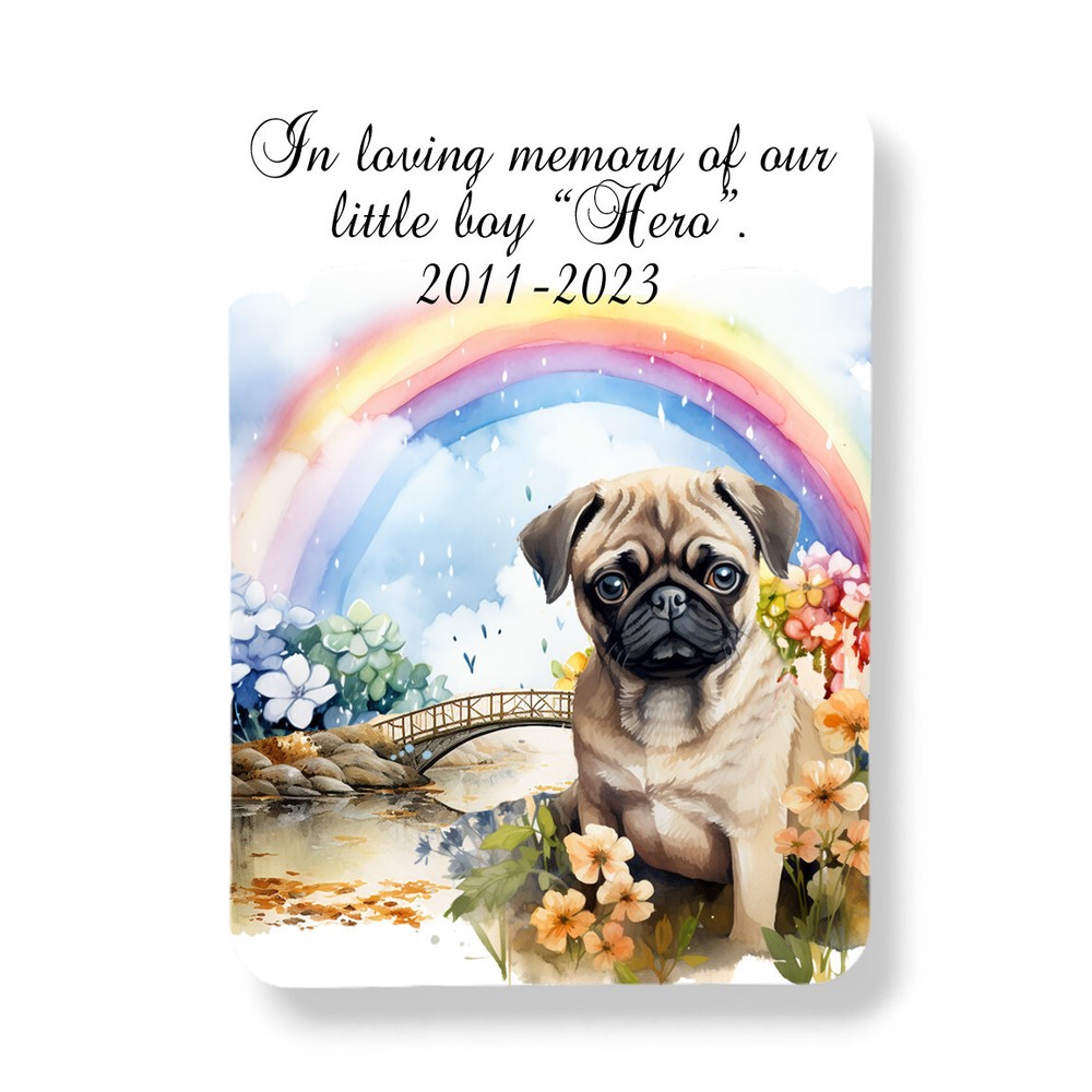 Custom Rainbow Bridge Dog Memorial Magnet for Any Breed Pet Loss-image