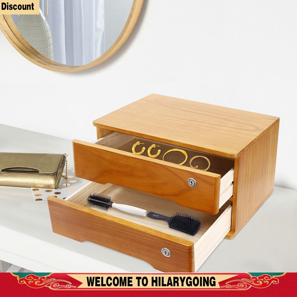 Lockable 2-Tier Desktop Storage Drawer for Home or Office Organizing with 66.14 lbs Weight Capacity and Secure Design