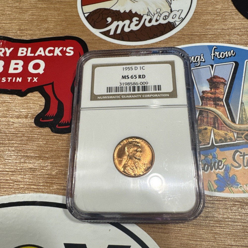 1955 D Lincoln Wheat Penny MS65 RD NGC Certified Red Coin