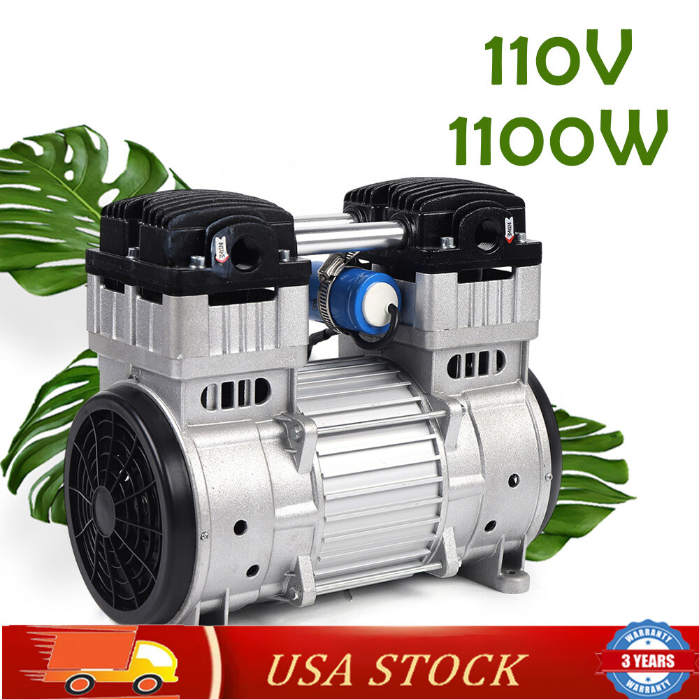 1100W 7CFM Silent Mute Oilless Air Compressor Vacuum Pump Head