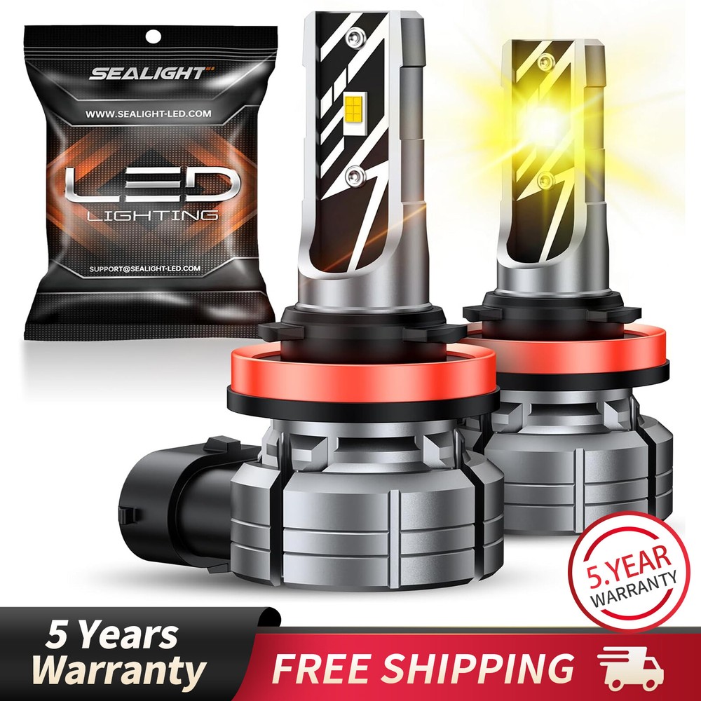 SEALIGHT H11 Fog Light Bulbs H8/H16/H9 3000K Fog Light Bulb LED Non-polarity