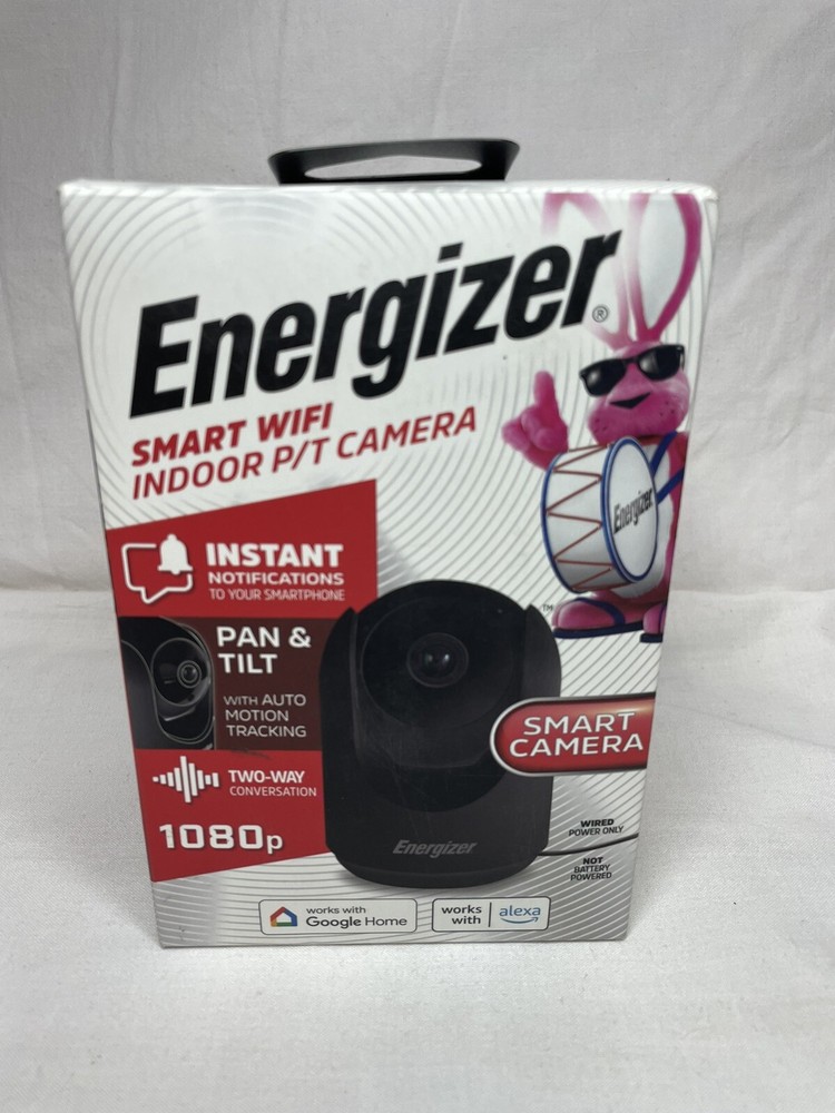 Energizer Smart WiFi Indoor Pan & Tilt Motion Alert Night w/ 64 GB Micro SD