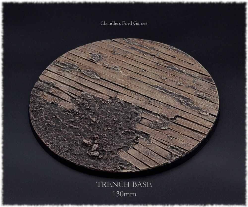 130mm x 1 Trench Base Warhammer 40k AOS Handmade Resin Unpainted