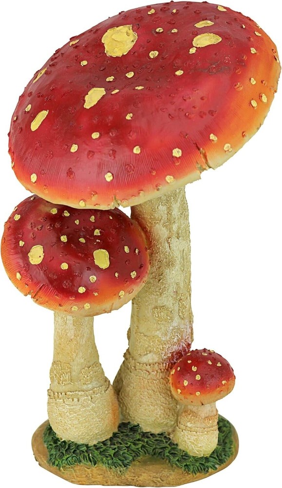 Charming Hand-Cast Red Mushroom Statue - Perfect for Home and Garden, 12.99