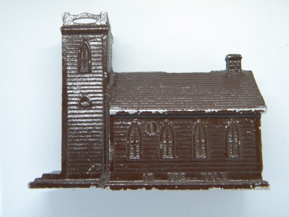 Little Brown Church in the Vale all Metal Vintage Coin Bank