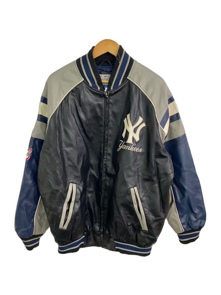 Men's Black Leather Blouson Jacket Size L Style 2296