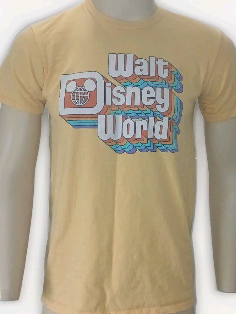 Vintage Disney World Mickey Ears Yellow Cotton T-Shirt Size Medium